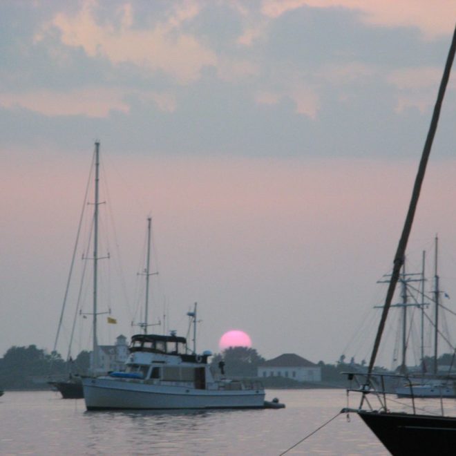 Sunset in Great Salt Pond, on Block Island. Photo by Tom Young/USHarbors.com.