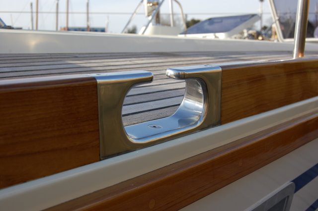 After a refit at Wayfarer Marine, the fairleads aboard Coconut have become both beautiful and useful.