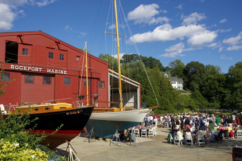 Every launch at Rockport Marine is a celebration that the entire local community enjoys.