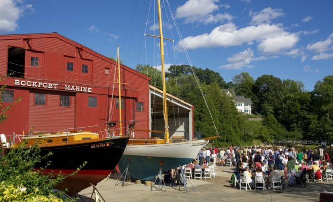 Every launch at Rockport Marine is a celebration that the entire local community enjoys.