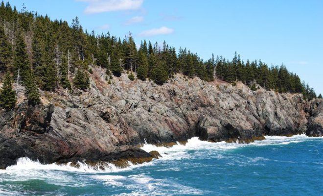 The rocky shores of the Bold Coast Trail in Cutler, Maine. Photo by Alex Plummer/USHarbors.com.