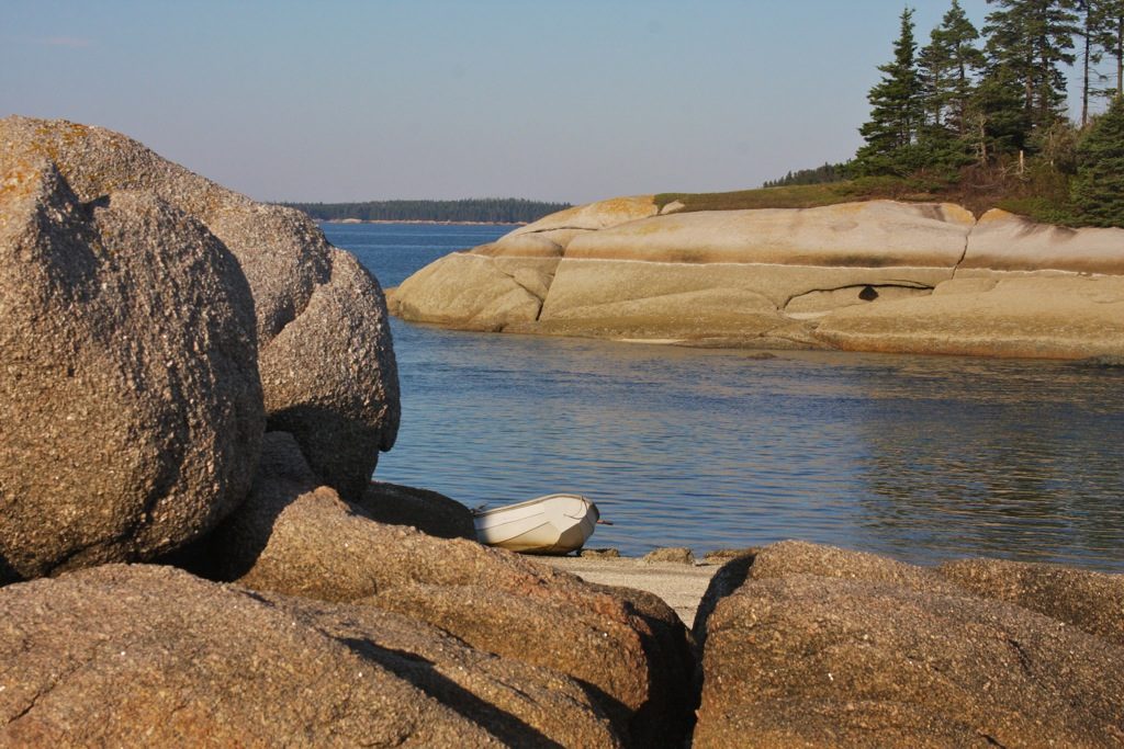 One of the many watery threads through the pink granite of Merchants Row. Photo by Tom Young/USHarbors.com.