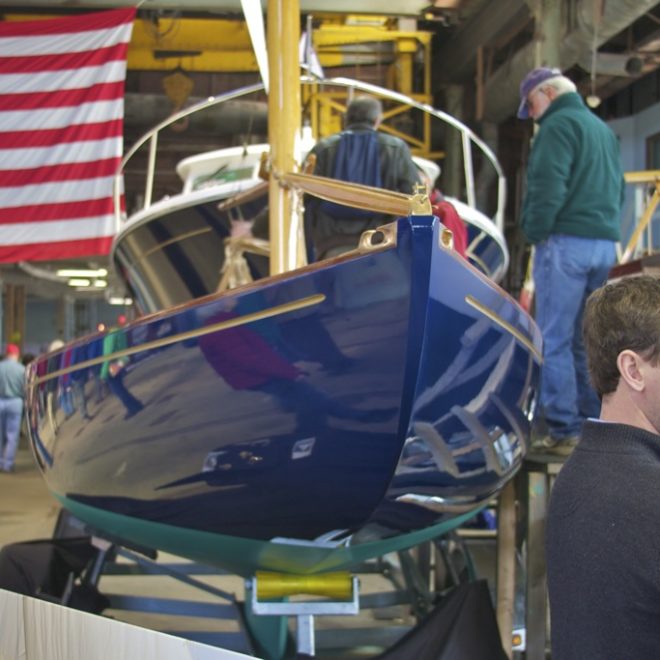 Artisan Boatworks is at the Maine Boatbuilders Show with two boats. Stop by and talk to the builder, Alec Brainerd.