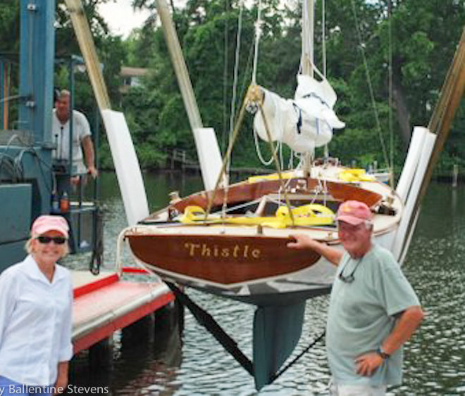 SK 79, THISTLE, built on Cape Cod and launched on the Chesapeake.