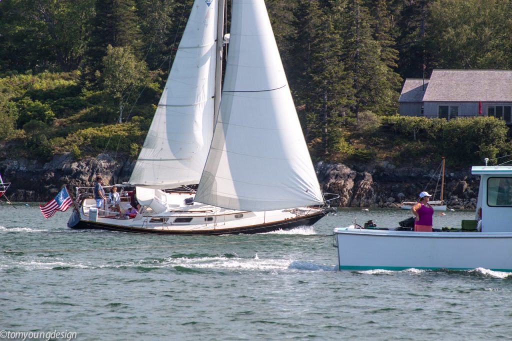 Could be. This sailboat is catching a lobster boat.