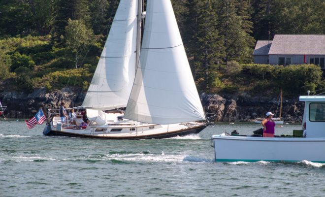 Could be. This sailboat is catching a lobster boat.