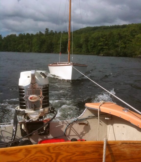 Polly's Trolley, towing the Blue Jay back to the dock