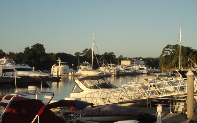 Additional moored powerboats and sailboats at Barefoot Resort Marina