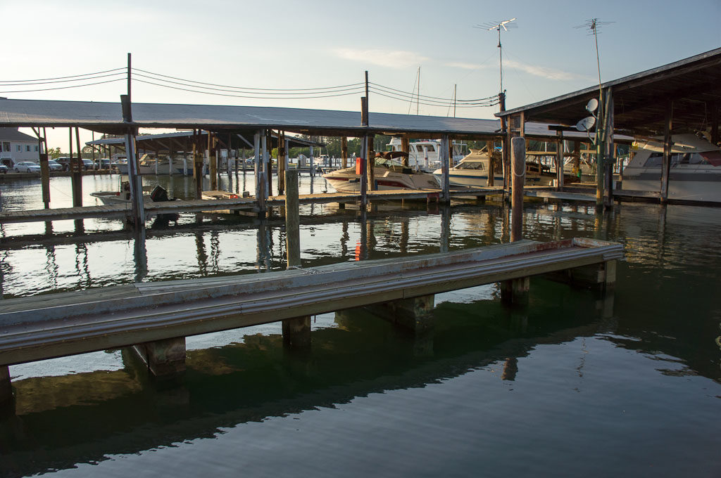 Good light under the covered docks