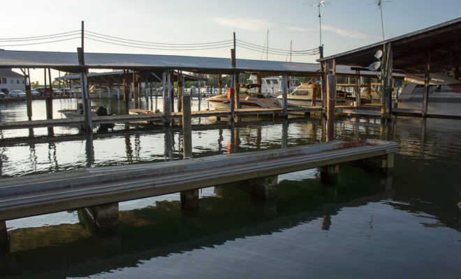 Good light under the covered docks