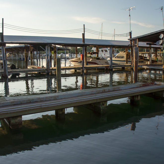 Good light under the covered docks
