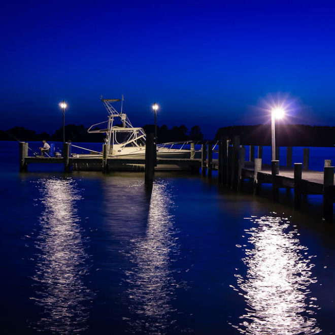 Night fishing from the pier