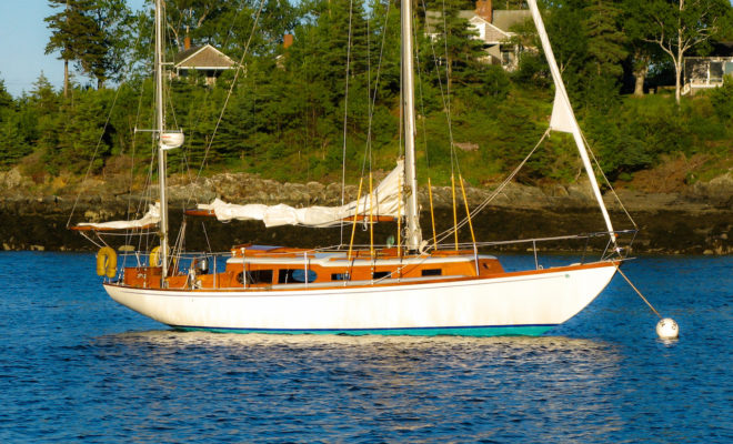 ECHO, a 1960 Alden Challenger. Alden's first fiberglass sailboat.