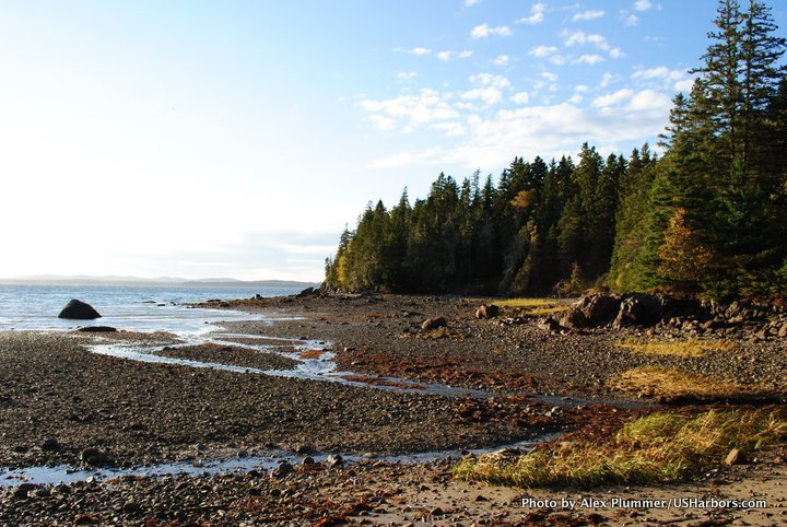 Orr Cove, on the west side of Cape Rosier, with the Camden Hills in the distance.
