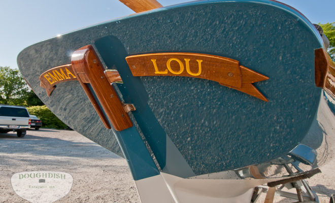 EMMA LOU includes many modern advancements, but her gorgeous transom remains true to the original plans.