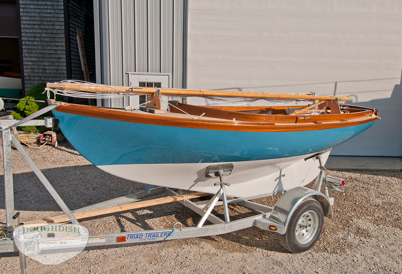 EMMA LOU, the latest Doughdish to emerge from the boatbuilder's shed in Cataumet, Massachusetts.