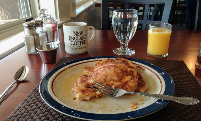 Every Maine adventure starts with a solid stack of pancakes.