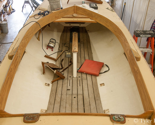 Much of the interior has been removed, including the benches and shelves.
