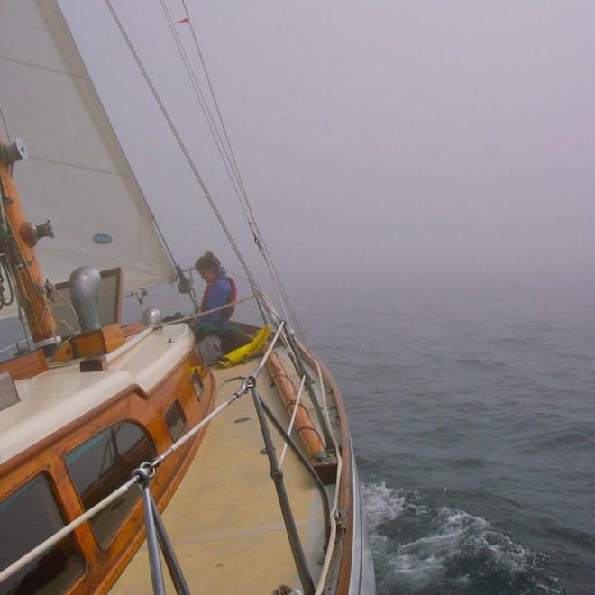 The youngest eyes and ears onboard make the best lookouts in the fog.