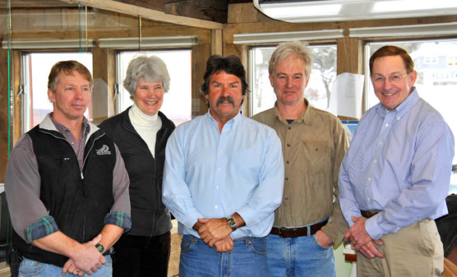 Front Street Shipyard partners - L to R: JB Turner, Lucia Michaud, Steve White, Taylor Allen, and Ken Priest