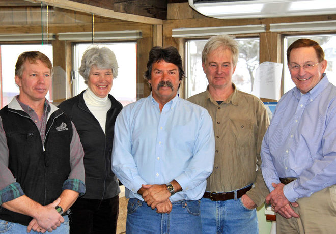 Front Street Shipyard partners - L to R: JB Turner, Lucia Michaud, Steve White, Taylor Allen, and Ken Priest
