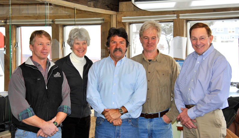 Front Street Shipyard partners - L to R: JB Turner, Lucia Michaud, Steve White, Taylor Allen, and Ken Priest