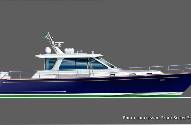 Front Street Shipyard is introducing the Northport 55, a new yacht by renowned designers C. Raymond Hunt Associates.
