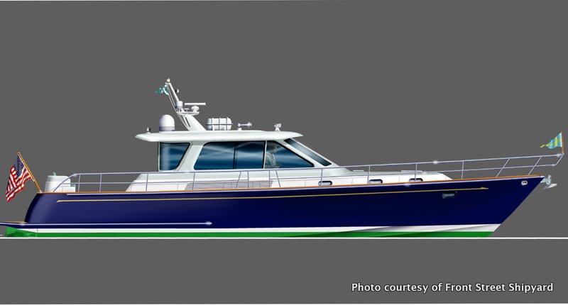 Front Street Shipyard is introducing the Northport 55, a new yacht by renowned designers C. Raymond Hunt Associates.