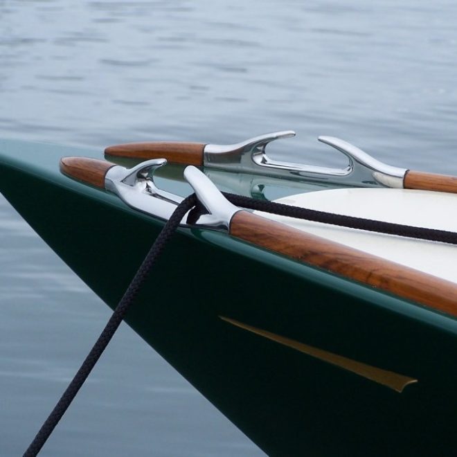 The lovely lines of GRACE, a CW Hood 32 that will be on display at the Annapolis Boat Show.