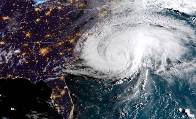 Hurricane Florence on 9/13. Photo credit NOAA/GOES