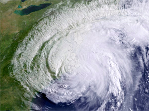 This NOAA GOES-13 satellite image captures Irene’s landfall moment near Cape Lookout, NC, on August 27. Photo Courtesy of NOAA.
