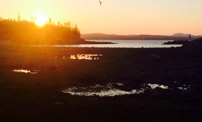 A stunning sunset unfolds over Penobscot Bay.