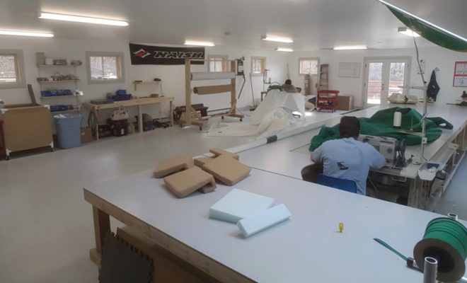 New onsite canvas shop and sail loft - custom canvas and sail work