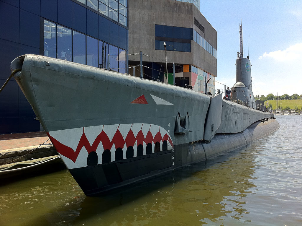 USS Torsk, moored beside the Baltimore Aquarium