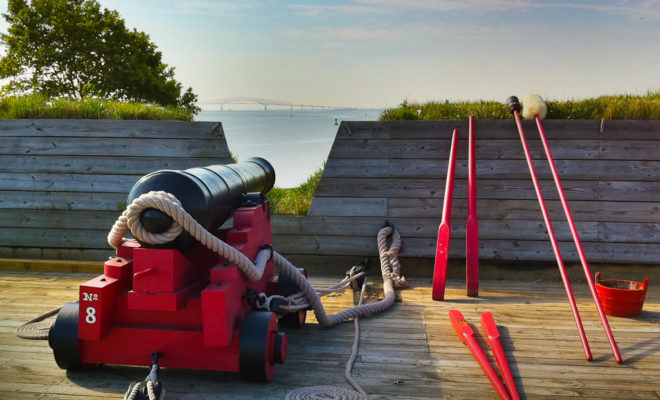 The view from the defender's position during the bombardment of the British fleet