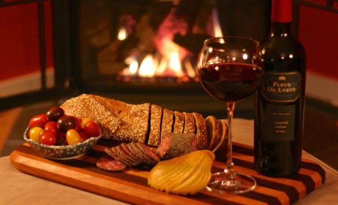 A walnut and cherry edge-grain cheese board