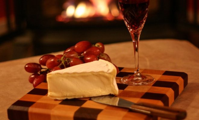 A cherry, walnut and maple end-grain cheese board