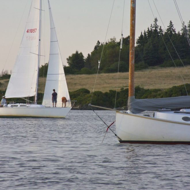 A boat sailing in.