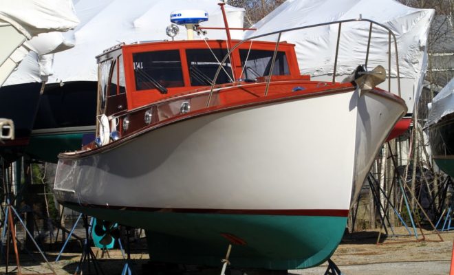 Aleria, 1958 Bunker & Ellis 42' cruiser restored by Johanson Boatworks, Rockland, Maine. Photo by Jamie Bloomquist/USHarbors.com