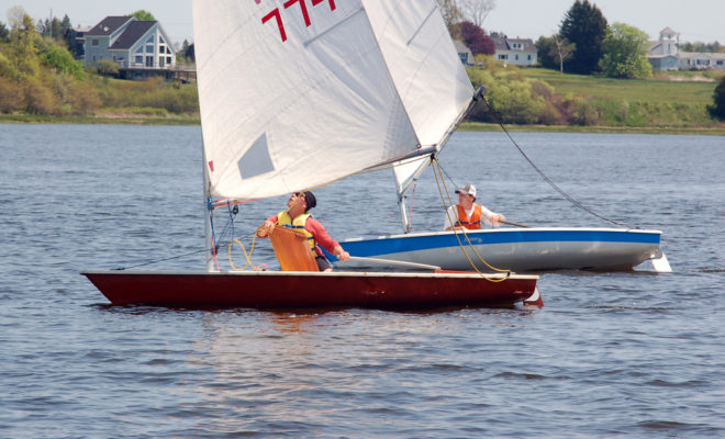 Proper trim was critical during the May 20, 2012, edition of the All Souls Regatta in Thomaston.