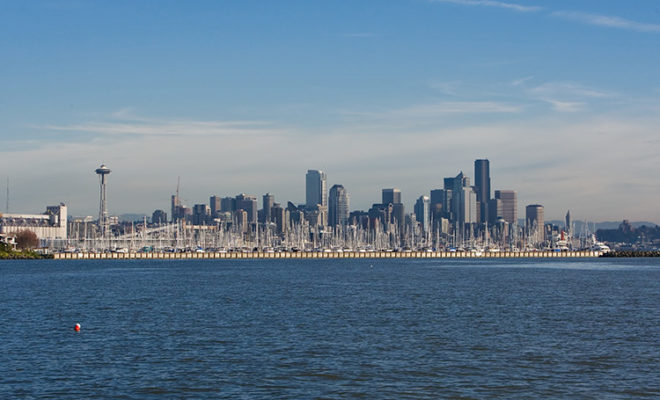 Looking east at Elliott Bay Marina and the Seattle skyline. ©Bruce C Moore