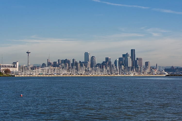 Looking east at Elliott Bay Marina and the Seattle skyline. ©Bruce C Moore