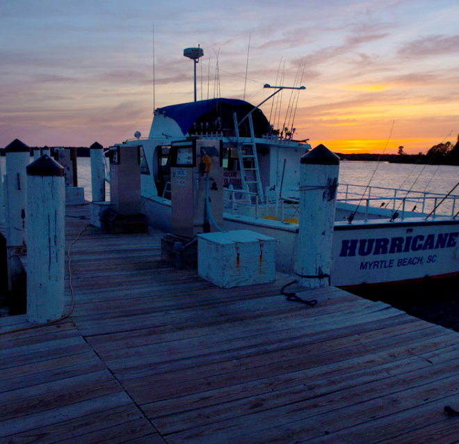 A waterman's boat is all prepped and ready for early morning customers