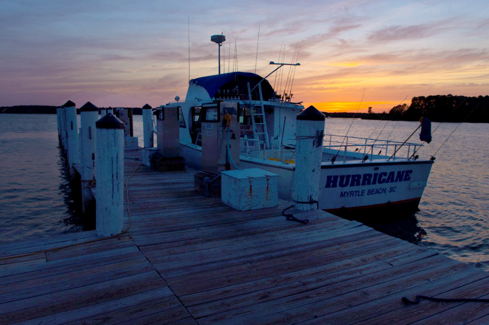 A waterman's boat is all prepped and ready for early morning customers