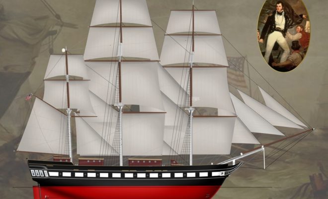 The latest artist’s rendering of the SSV Oliver Hazard Perry, by Ezra Smith Design, LLC.