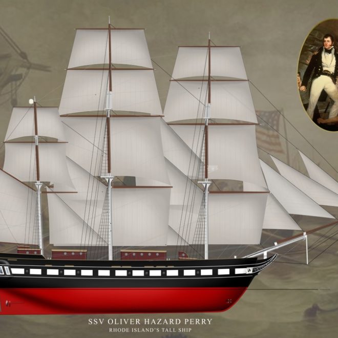 The latest artist’s rendering of the SSV Oliver Hazard Perry, by Ezra Smith Design, LLC.