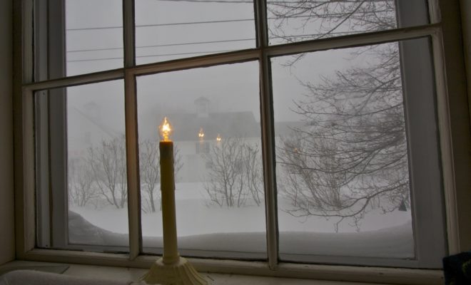 Watching the blizzard from this side of an ancient window was a pleasure. An old house is the best foul weather gear.