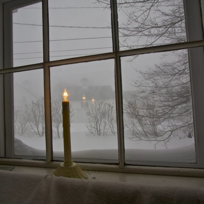 Watching the blizzard from this side of an ancient window was a pleasure. An old house is the best foul weather gear.