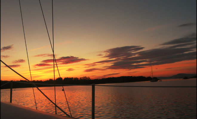 Sunset over Pulpit Harbor, Oct. 2011