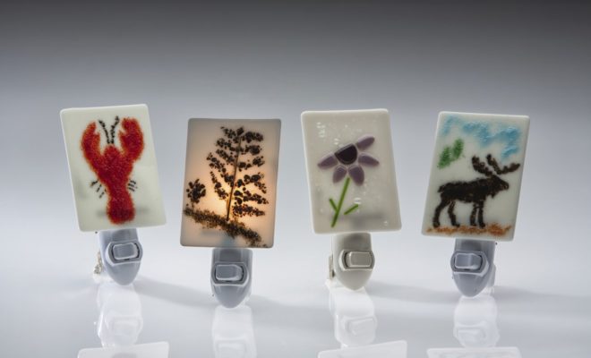 Heirloom glass art pieces by Grape Island Glass.